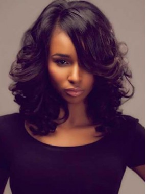 16" Body Wave Natural Black 360 Lace Perücken