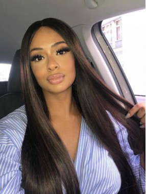 Seidige Gerade 360 Lace Frontal Perücke Mit Highlight