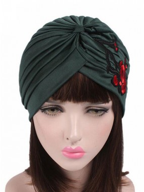 Mode Stretch Baumwolle Damen Turban Mit Stickerei Acc031