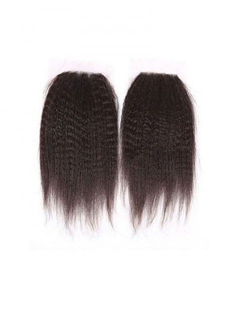 Yaki Full Handgebundene Remy Haar Gerade 4x4 Inches Spitzeschliessen