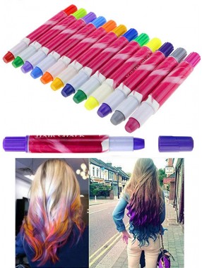 12 Farbe Haarfärbemittel Stick Set Kinder temporäre Haarfärbemittel Buntstifte Weihnachtsfeier Make-up Haarfarbe Kreide
