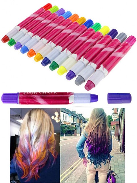 12 Farbe Haarfärbemittel Stick Set Kinder temporäre Haarfärbemittel Buntstifte Weihnachtsfeier Make-up Haarfarbe Kreide