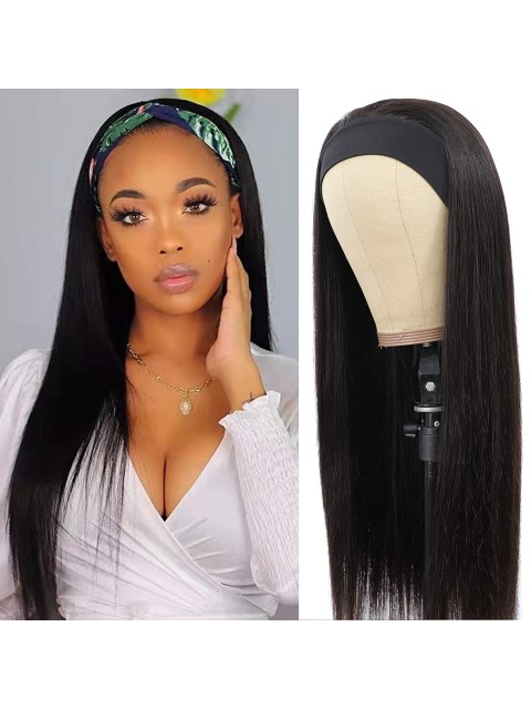 Stirnband Gebundenes Brasilianisches Haar Halbe Perücken Für Schwarz Frauen Natürliche Farbe Maschinell Hergestellt