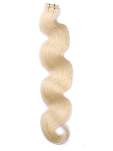 Blond Lange Wellig PU Haarsträhnen