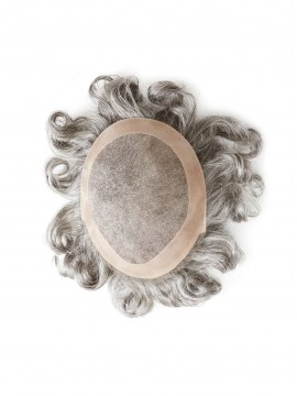 Gray Wellig Monofilament Haarteile Toupée