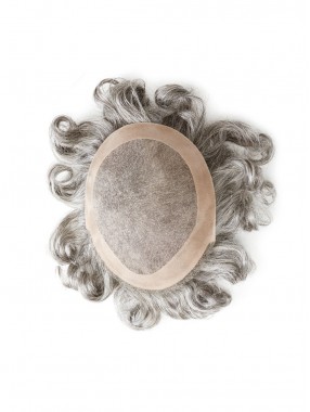 Gray Wellig Monofilament Haarteile Toupée