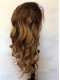 Ombre Lang Wellig Spitzefront Echthaar Perücke Mit Baby Hair