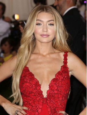 Gigi Hadid Lang Wellig Remy Echthaar Perücken