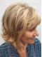 Layered Blond Kurz Kappenlos Echthaar Perücken Mit Dem Pony 8 Inches