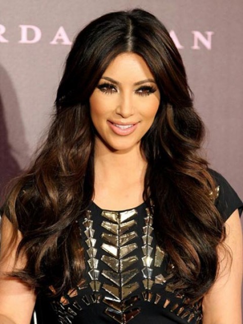 Kim Kardashian Mittel Trennung Lang Vollspitze Wellig 1 Rem 