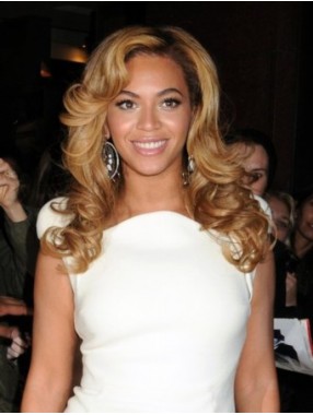 Beyonce Stil Bob Lang Wellig Kappenlos Synthetische Perücken  