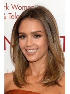 Jessica Alba Gerade Vollspitze Remy Echthaar Perücken