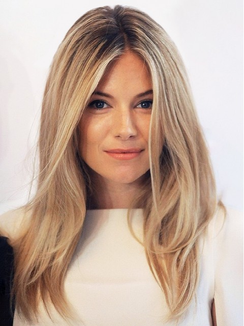 Sienna Miller Gerade Spitzefront Remy Echthaar Perücken