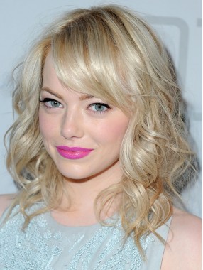 Emma Stone Mittel Curls Blond Perücken