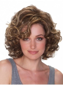 10 Chin Länge Curly Top synthetische Perücken