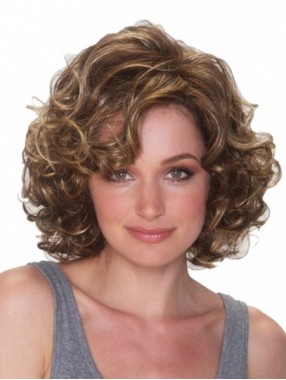 10 Chin Länge Curly Top synthetische Perücken